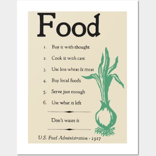 Food WW1 Rationing Poster - World War 1, Propaganda, Cooking, Historical, Chef Posters and Art